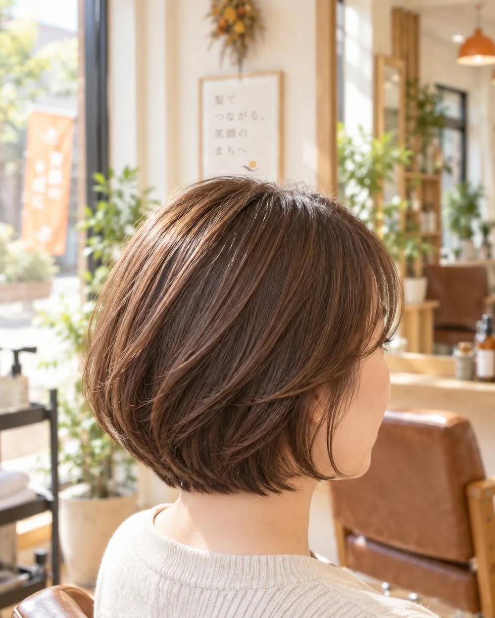 柔らかいカラーに仕上がったボブスタイル
